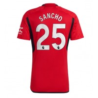Camisa de Futebol Manchester United Jadon Sancho #25 Equipamento Principal 2023-24 Manga Curta